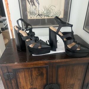 SCHUTZ Black Chunky Platform Sandals